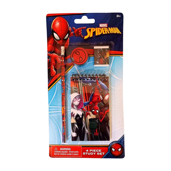 Spiderman pencil set stationary Marvel comics eraser sharpener notepad