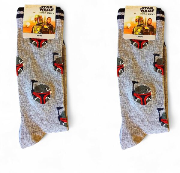 Boba Fett Socks Star Wars Crew Rey ,Lot of 2 Pairs - Image 2