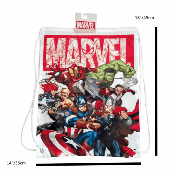 Marvel Avengers Drawstring Bag Gym String Sack Hulk Captain America Thor Iron Man - Image 4