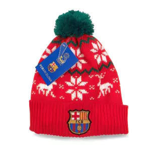 FC Barcelona Beanie hat Knit cap holiday Christmas PomPom