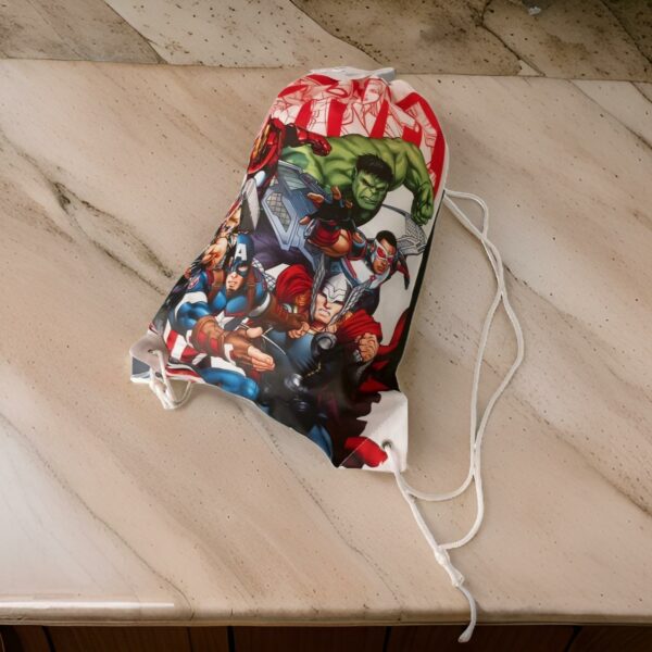 Marvel Avengers Drawstring Bag Gym String Sack Hulk Captain America Thor Iron Man - Image 3